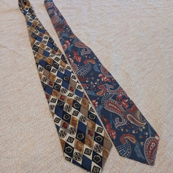 2 Robert Stock vintage 100% silk patterned ties - Picture 2 of 7